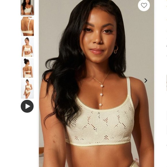 Fabletics Seamless Tropical Print Lace Bralette - Picture 1 of 4